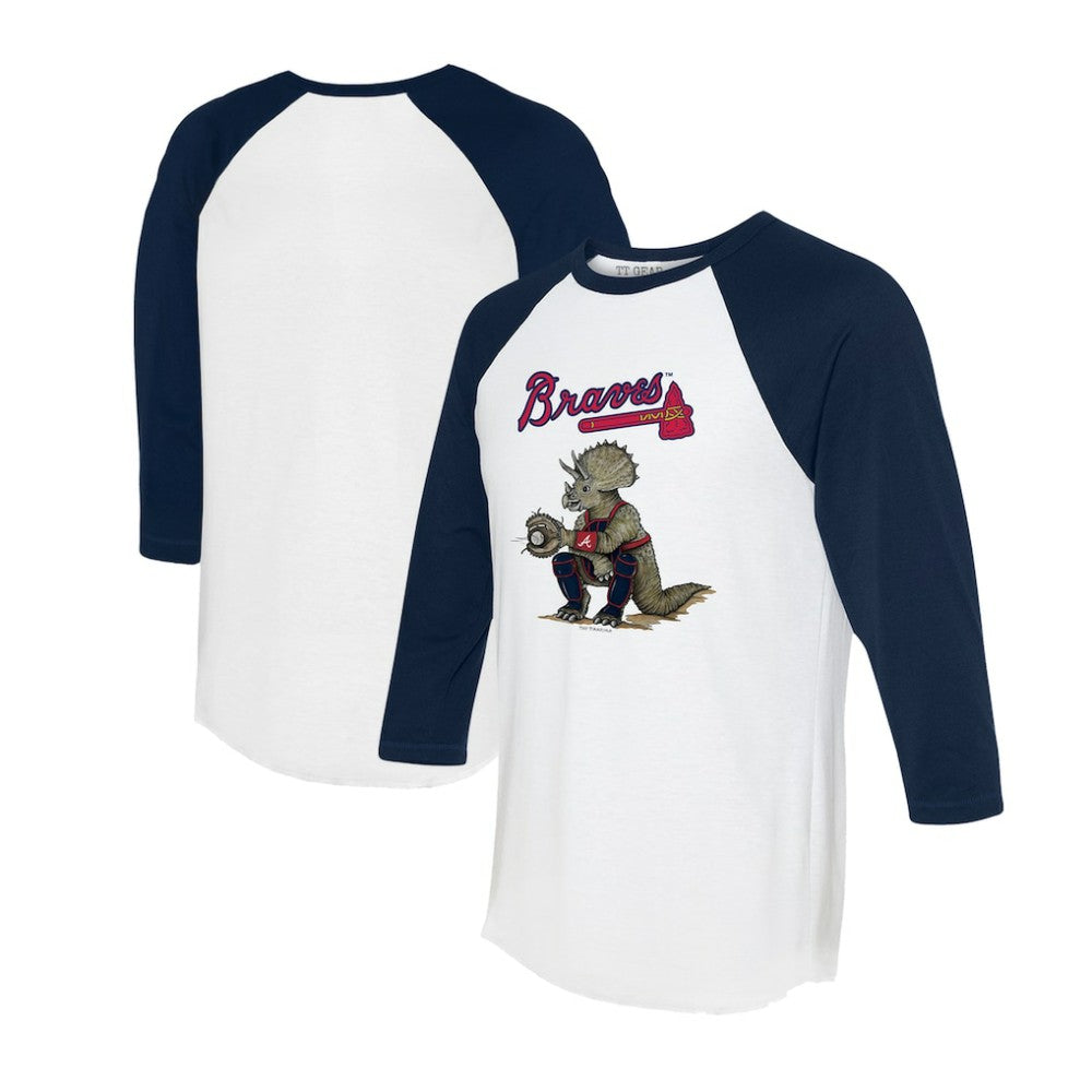Atlanta Braves Tiny Turnip Unisex Triceratops 3/4-Sleeve Raglan T-Shirt discount