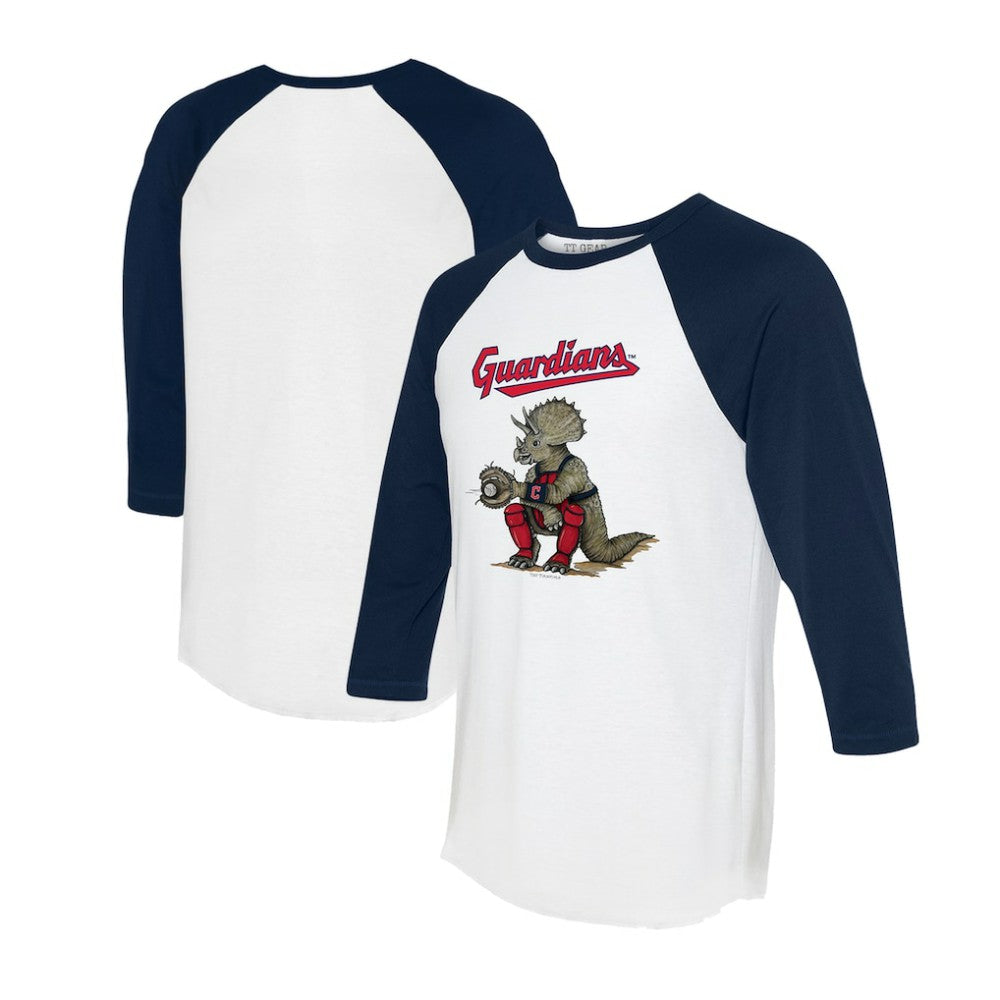 Cleveland Guardians Tiny Turnip Unisex Triceratops 3/4-Sleeve Raglan T-Shirt Online