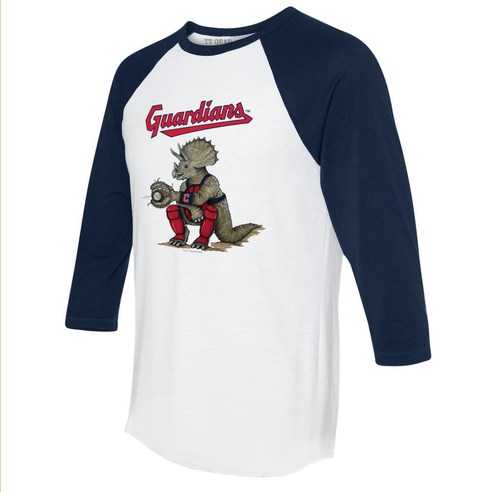 Cleveland Guardians Tiny Turnip Unisex Triceratops 3/4-Sleeve Raglan T-Shirt Online