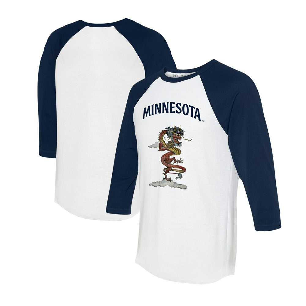 Minnesota Twins Tiny Turnip Unisex 2024 Year of the Dragon 3/4-Sleeve Raglan T-Shirt Lifestyle