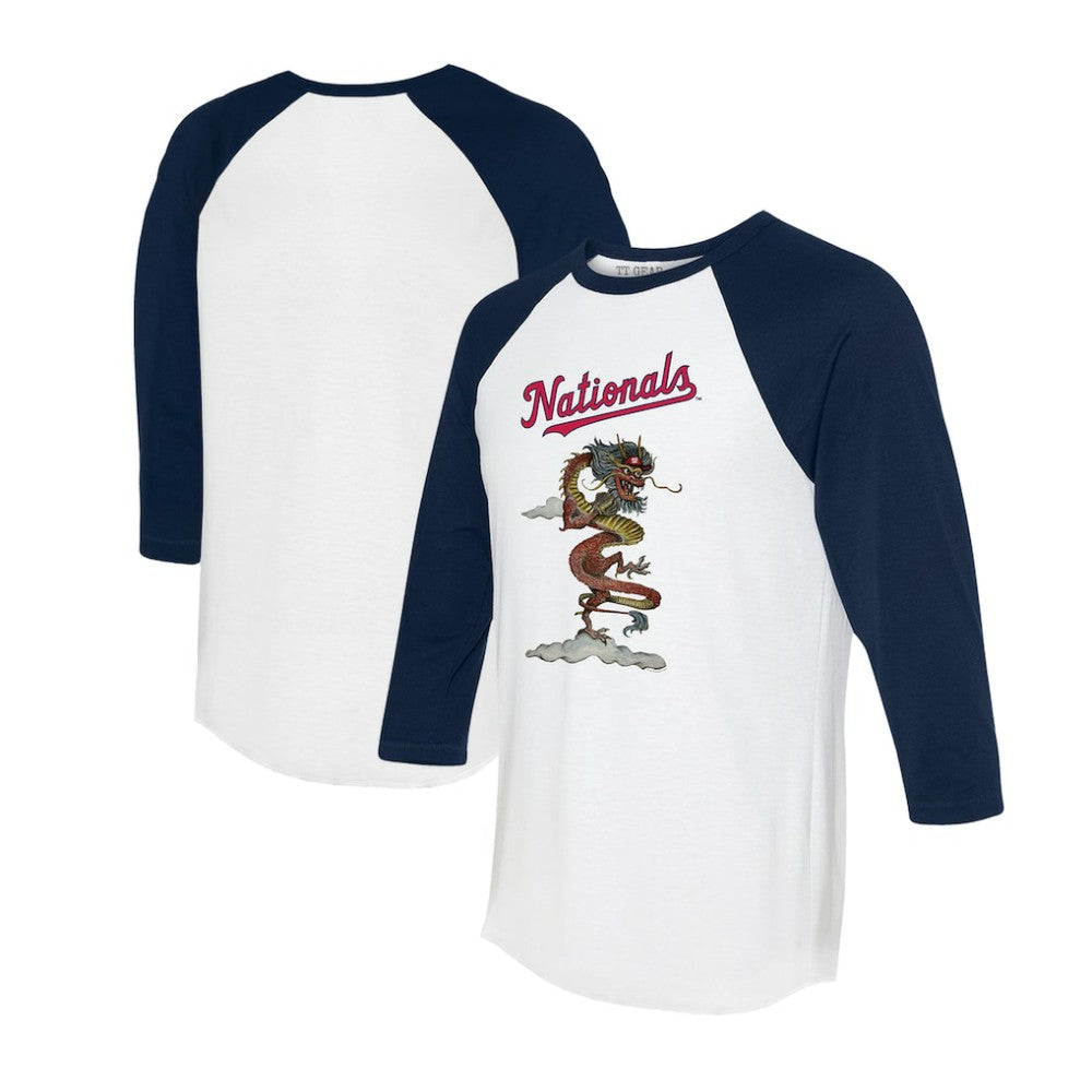 Washington Nationals Tiny Turnip Unisex 2024 Year of the Dragon 3/4-Sleeve Raglan T-Shirt Sale