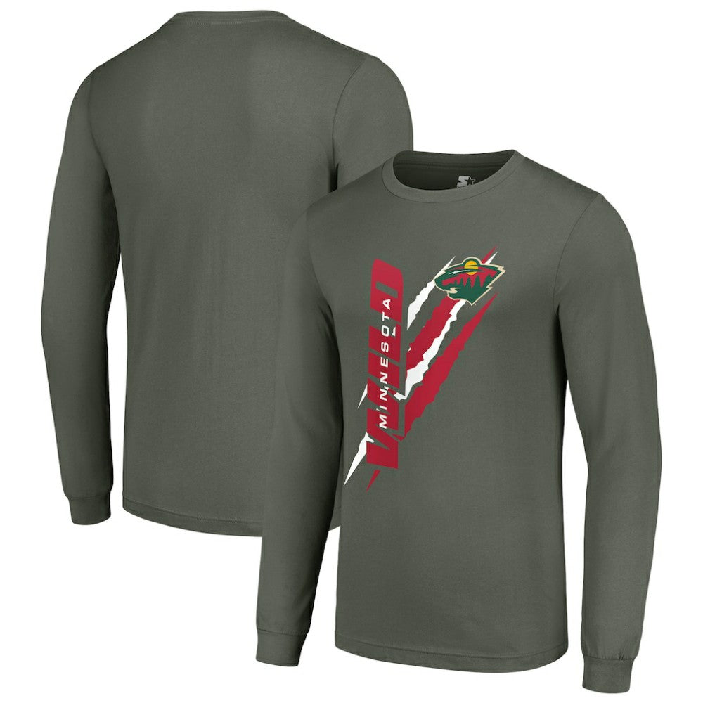Minnesota Wild - Starter Color Scratch Long-Sleeve T-Shirt Green