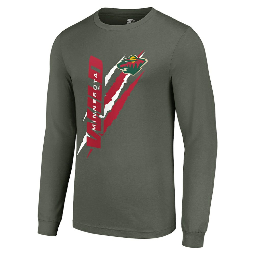 Minnesota Wild - Starter Color Scratch Long-Sleeve T-Shirt Green