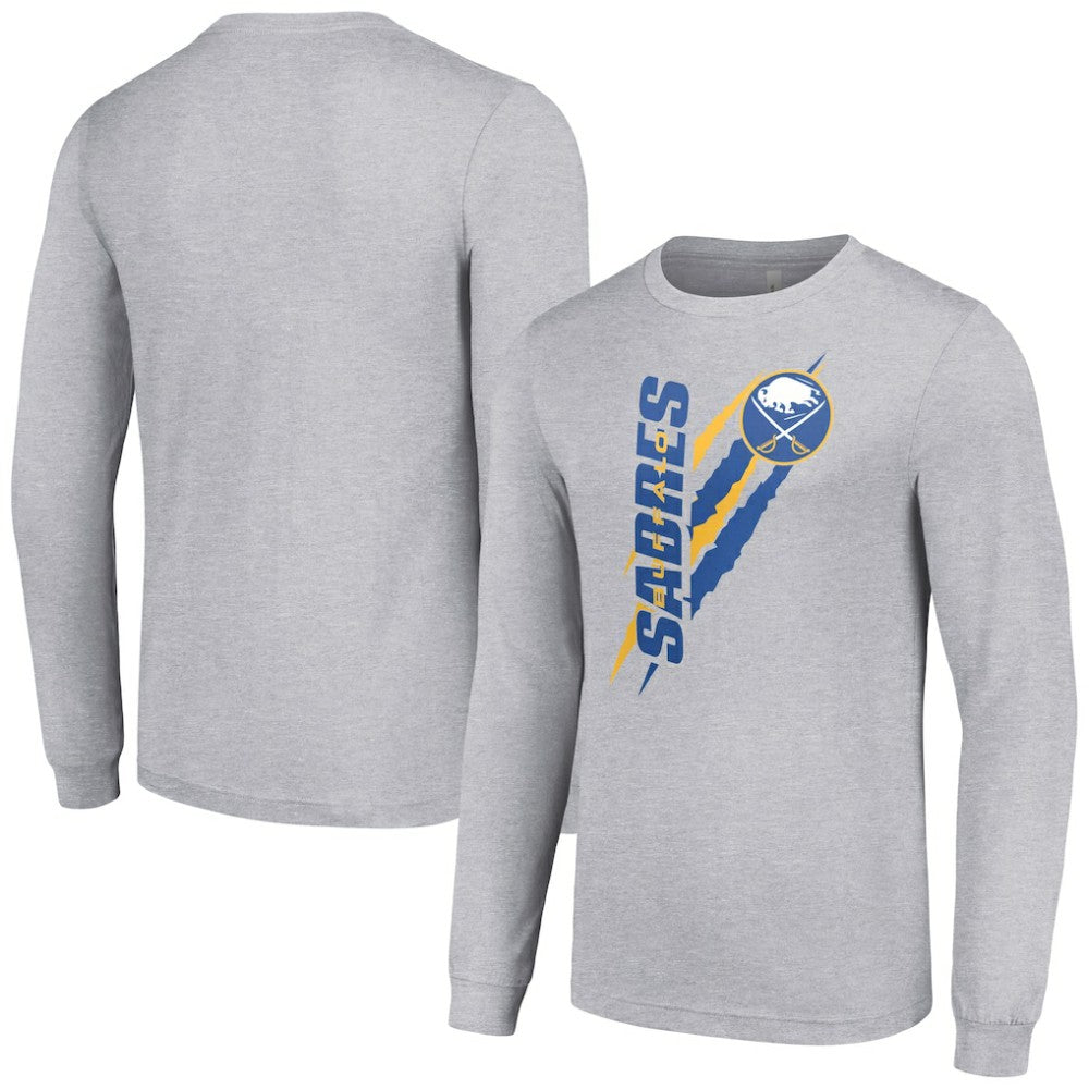 Buffalo Sabres - Starter Color Scratch Long-Sleeve T-Shirt Heather Gray