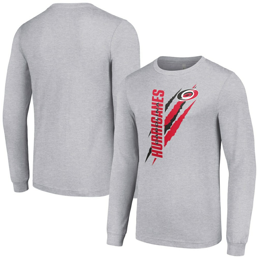 Carolina Hurricanes - Starter Color Scratch Long-Sleeve T-Shirt Heather Gray