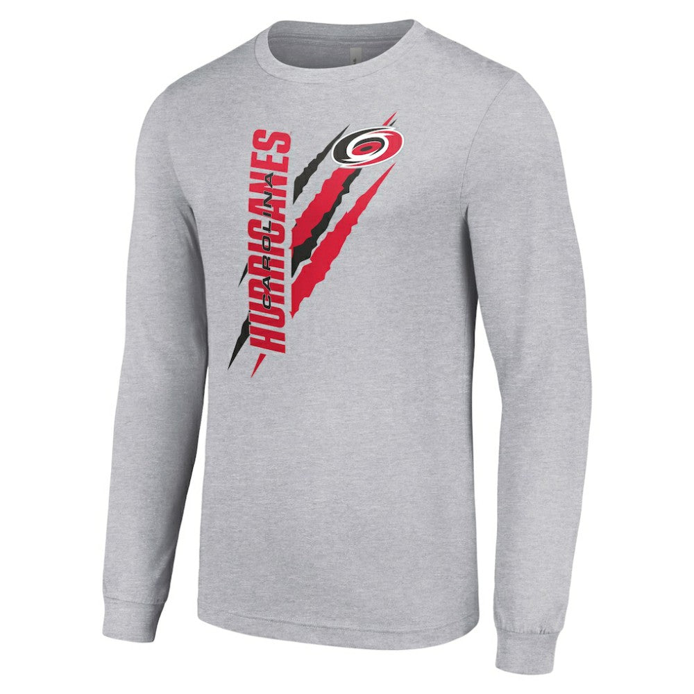Carolina Hurricanes - Starter Color Scratch Long-Sleeve T-Shirt Heather Gray