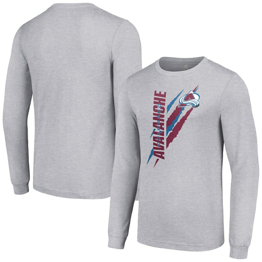 Colorado Avalanche - Starter Color Scratch Long-Sleeve T-Shirt Heather Gray