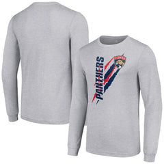 Florida Panthers - Starter Color Scratch Long-Sleeve T-Shirt Heather Gray