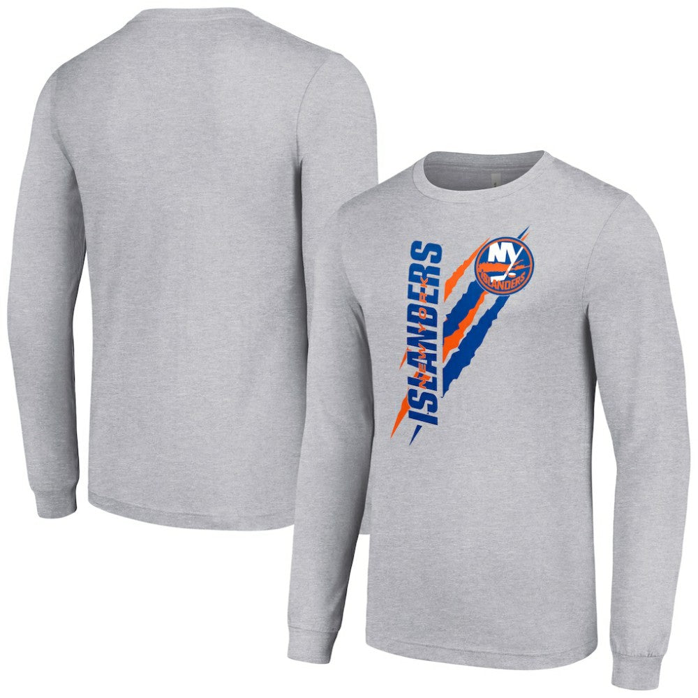 New York Islanders - Starter Color Scratch Long-Sleeve T-Shirt Heather Gray