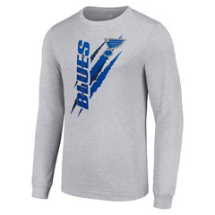 St. Louis Blues - Starter Color Scratch Long-Sleeve T-Shirt Heather Gray