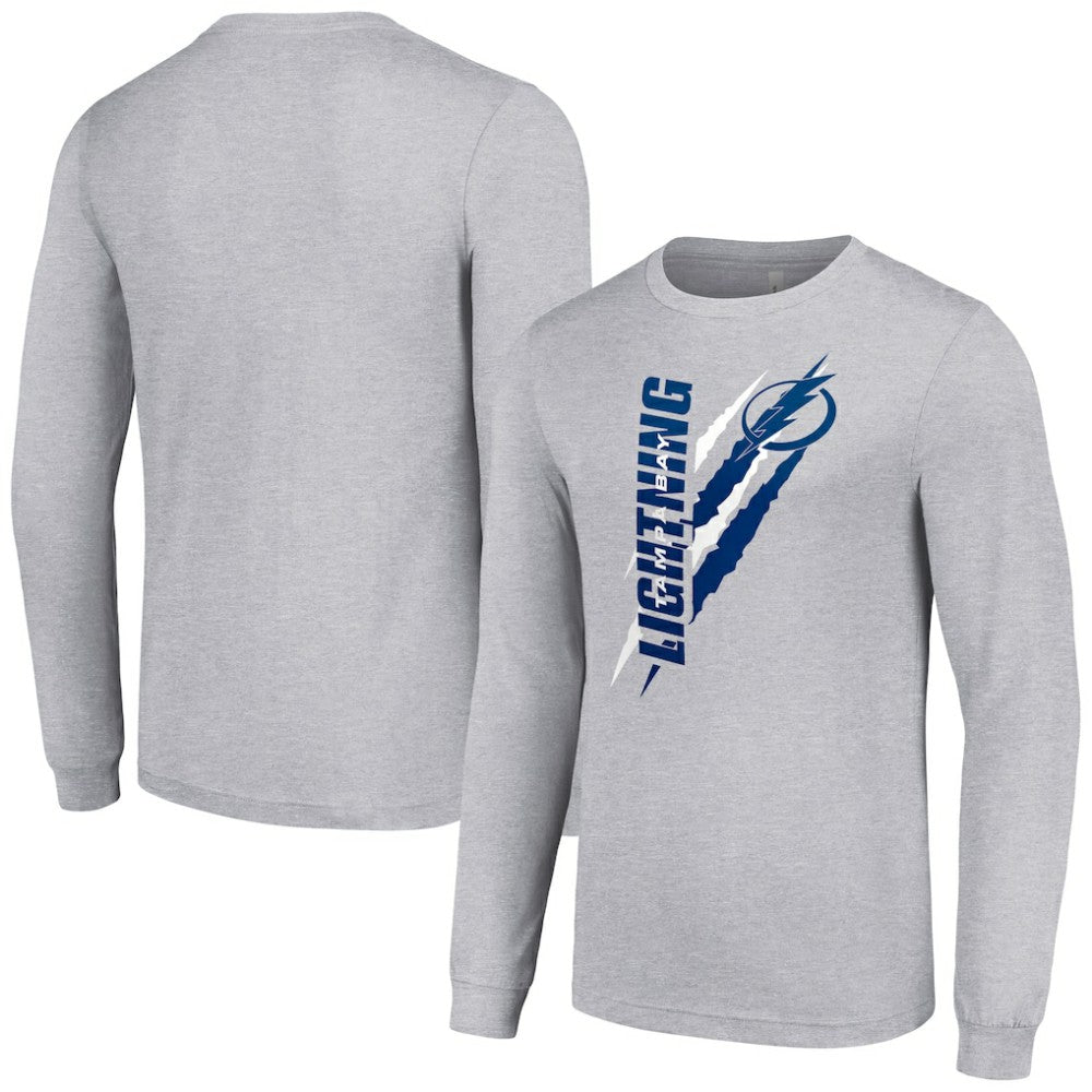 Tampa Bay Lightning - Starter Color Scratch Long-Sleeve T-Shirt Heather Gray