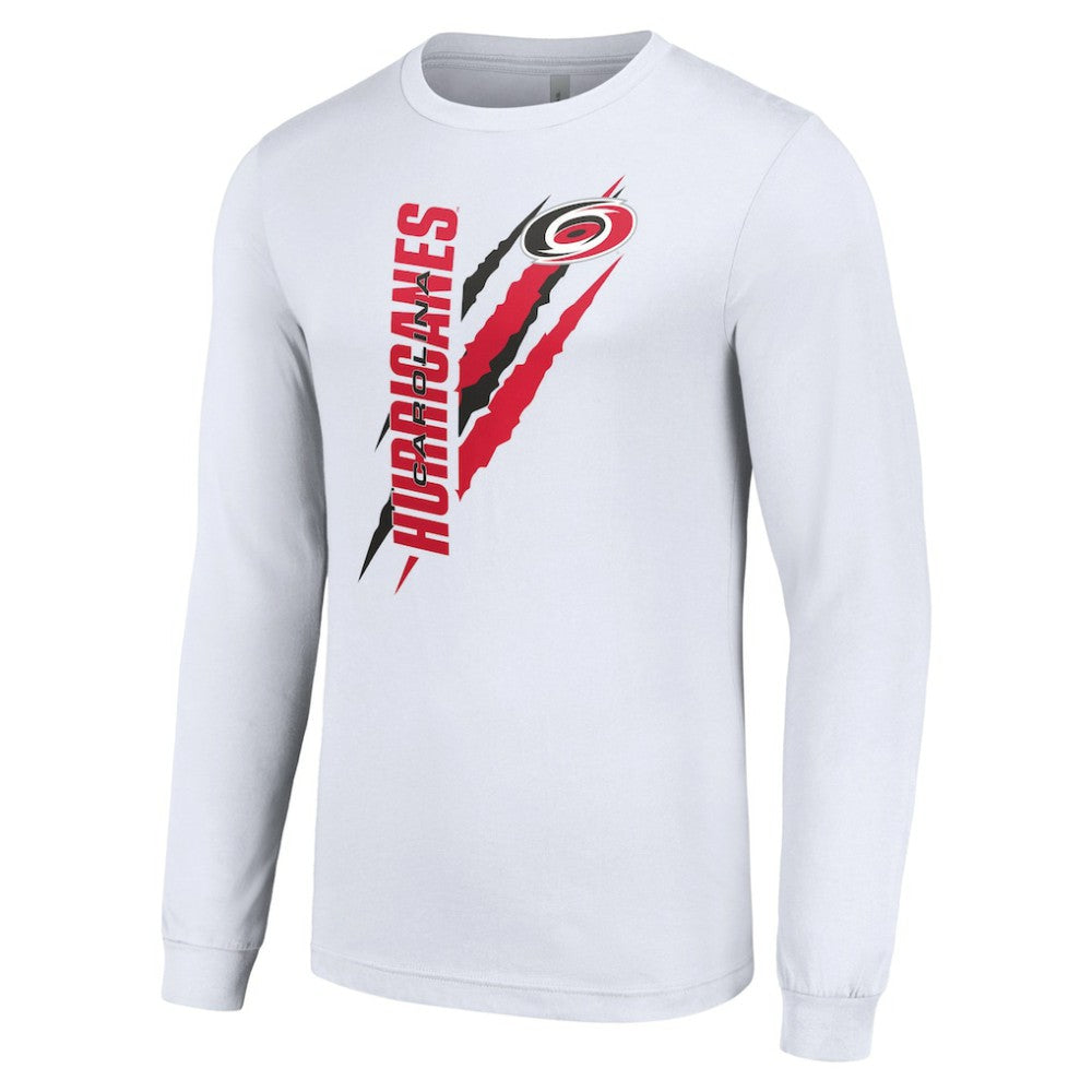 Carolina Hurricanes - Starter Color Scratch Long-Sleeve T-Shirt White