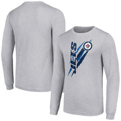 Winnipeg Jets - Starter Color Scratch Long-Sleeve T-Shirt Heather Gray