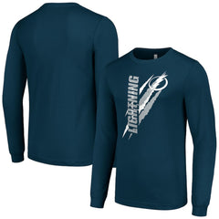 Tampa Bay Lightning - Starter Color Scratch Long-Sleeve T-Shirt Navy