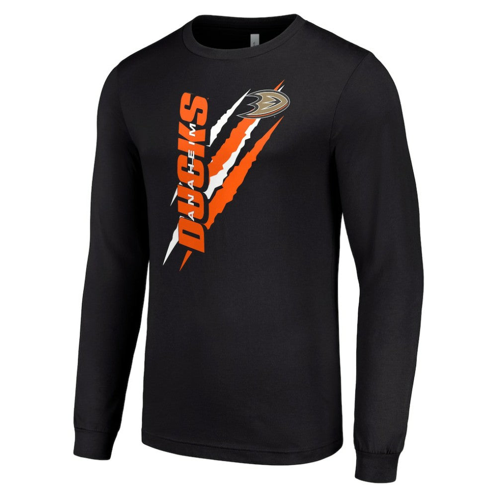 Anaheim Ducks - Starter Color Scratch Long-Sleeve T-Shirt Black
