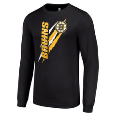 Boston Bruins Starter Color Scratch Long-Sleeve T-Shirt Black