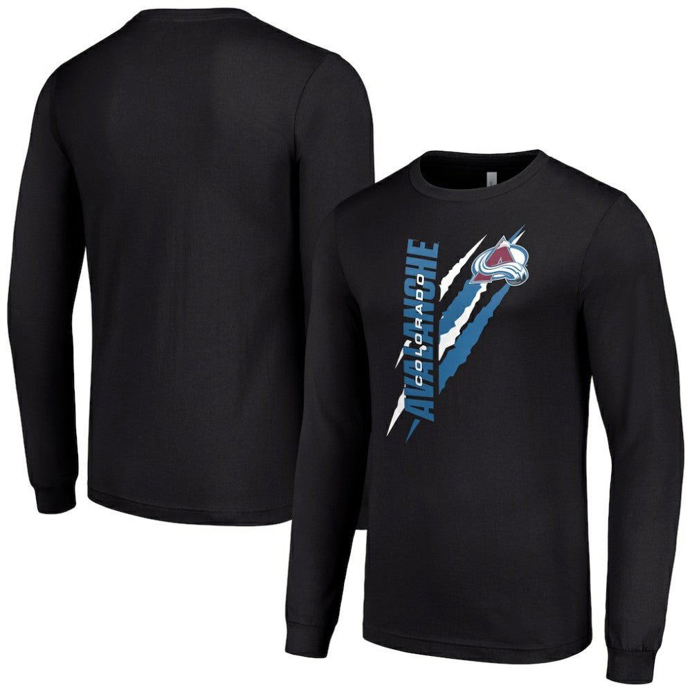 Colorado Avalanche - Starter Color Scratch Long-Sleeve T-Shirt Black