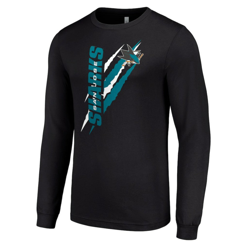 San Jose Sharks - Starter Color Scratch Long-Sleeve T-Shirt Black
