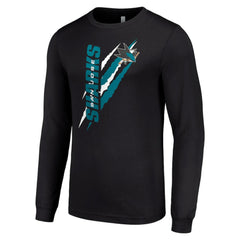 San Jose Sharks - Starter Color Scratch Long-Sleeve T-Shirt Black