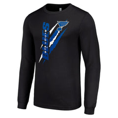 St. Louis Blues - Starter Color Scratch Long-Sleeve T-Shirt Black