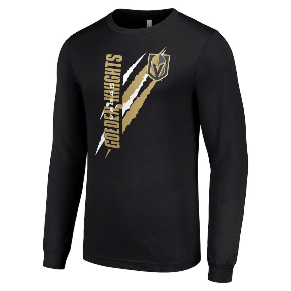 Vegas Golden Knights Starter Color Scratch Long-Sleeve T-Shirt Black