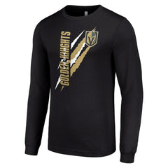 Vegas Golden Knights Starter Color Scratch Long-Sleeve T-Shirt Black