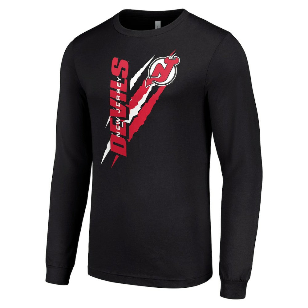 New Jersey Devils - Starter Color Scratch Long-Sleeve T-Shirt Black
