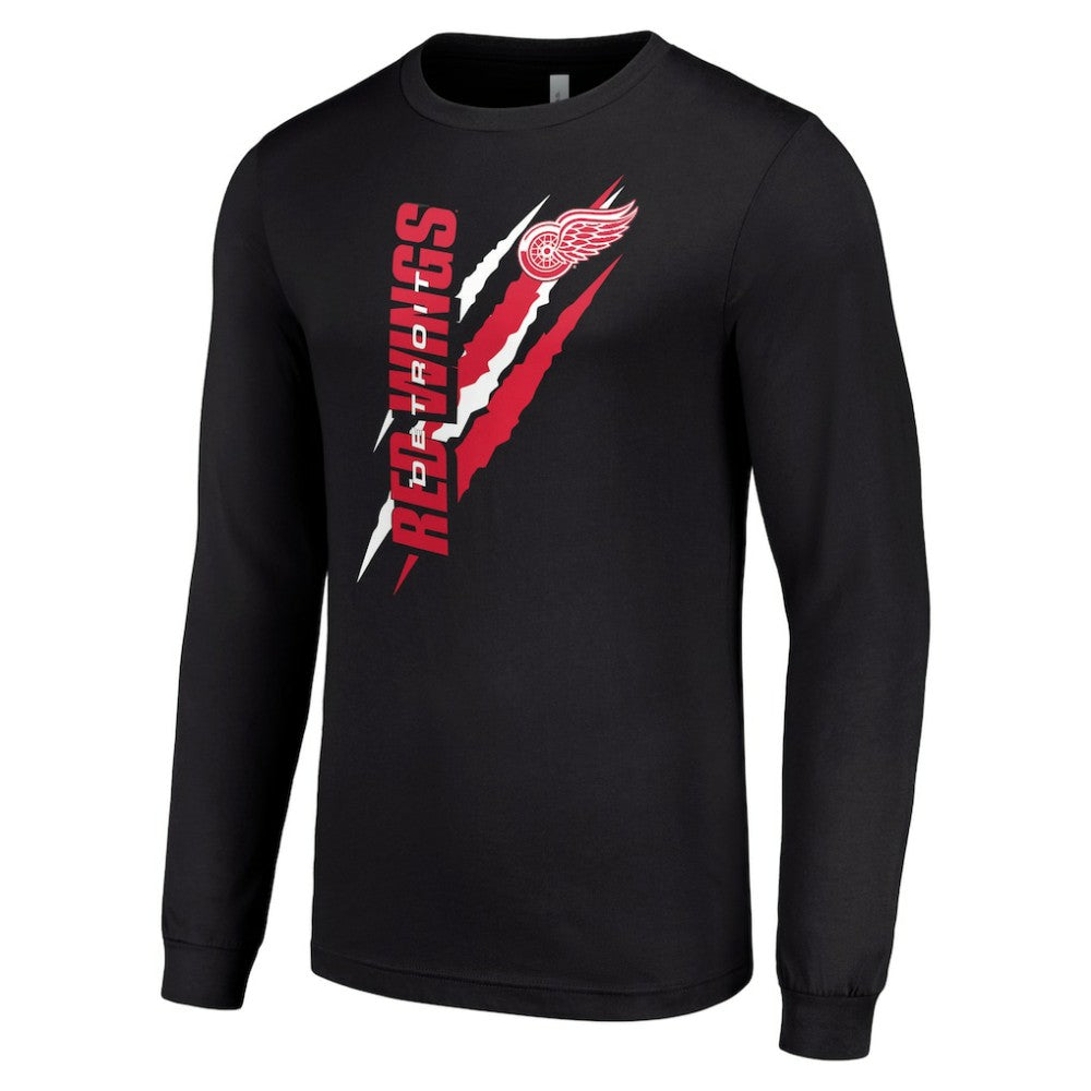 Detroit Red Wings - Starter Color Scratch Long-Sleeve T-Shirt Black