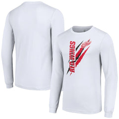 Detroit Red Wings - Starter Color Scratch Long-Sleeve T-Shirt White