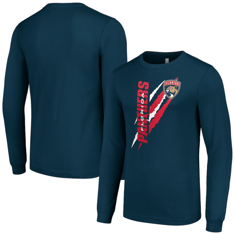 Florida Panthers - Starter Color Scratch Long-Sleeve T-Shirt Navy