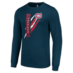 Montreal Canadiens - Starter Color Scratch Long-Sleeve T-Shirt Navy