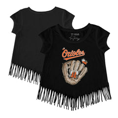 Baltimore Orioles Tiny Turnip Girls Youth Butterfly Glove Fringe T-Shirt Near Me