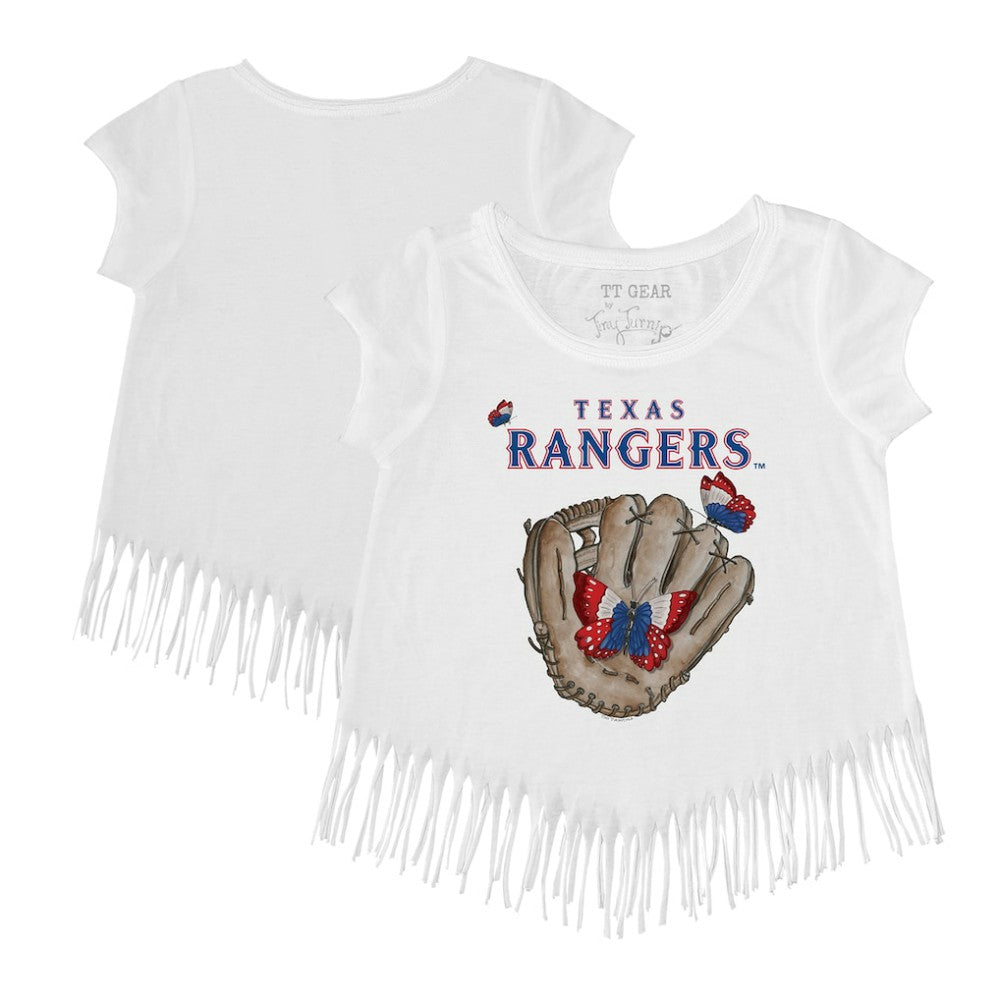 Texas Rangers Tiny Turnip Girls Youth Butterfly Glove Fringe T-Shirt Online