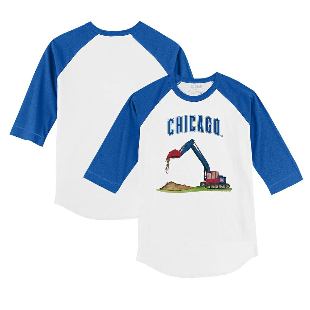 Chicago Cubs Tiny Turnip Youth Excavator 3/4-Sleeve Raglan T-Shirt for sale