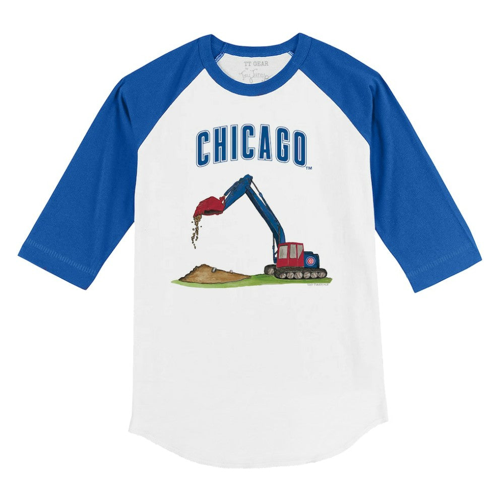 Chicago Cubs Tiny Turnip Youth Excavator 3/4-Sleeve Raglan T-Shirt for sale