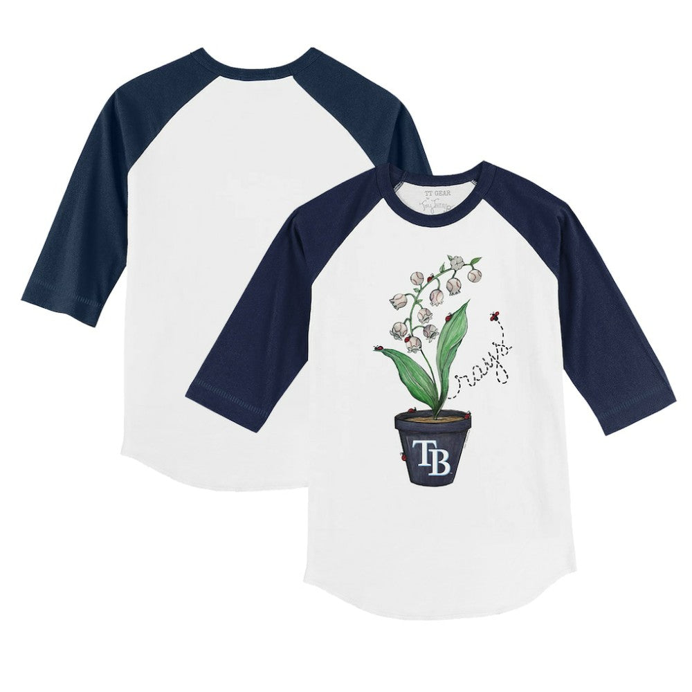 Tampa Bay Rays Tiny Turnip Youth Lilies & Ladybugs 3/4-Sleeve Raglan T-Shirt for sale