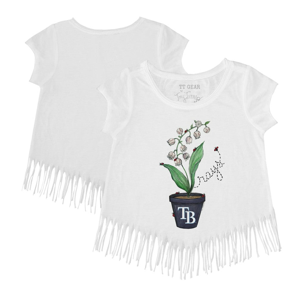 Tampa Bay Rays Tiny Turnip Girls Youth Lilies & Ladybugs Fringe T-Shirt Lifestyle