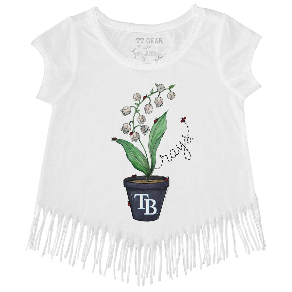 Tampa Bay Rays Tiny Turnip Girls Youth Lilies & Ladybugs Fringe T-Shirt Lifestyle
