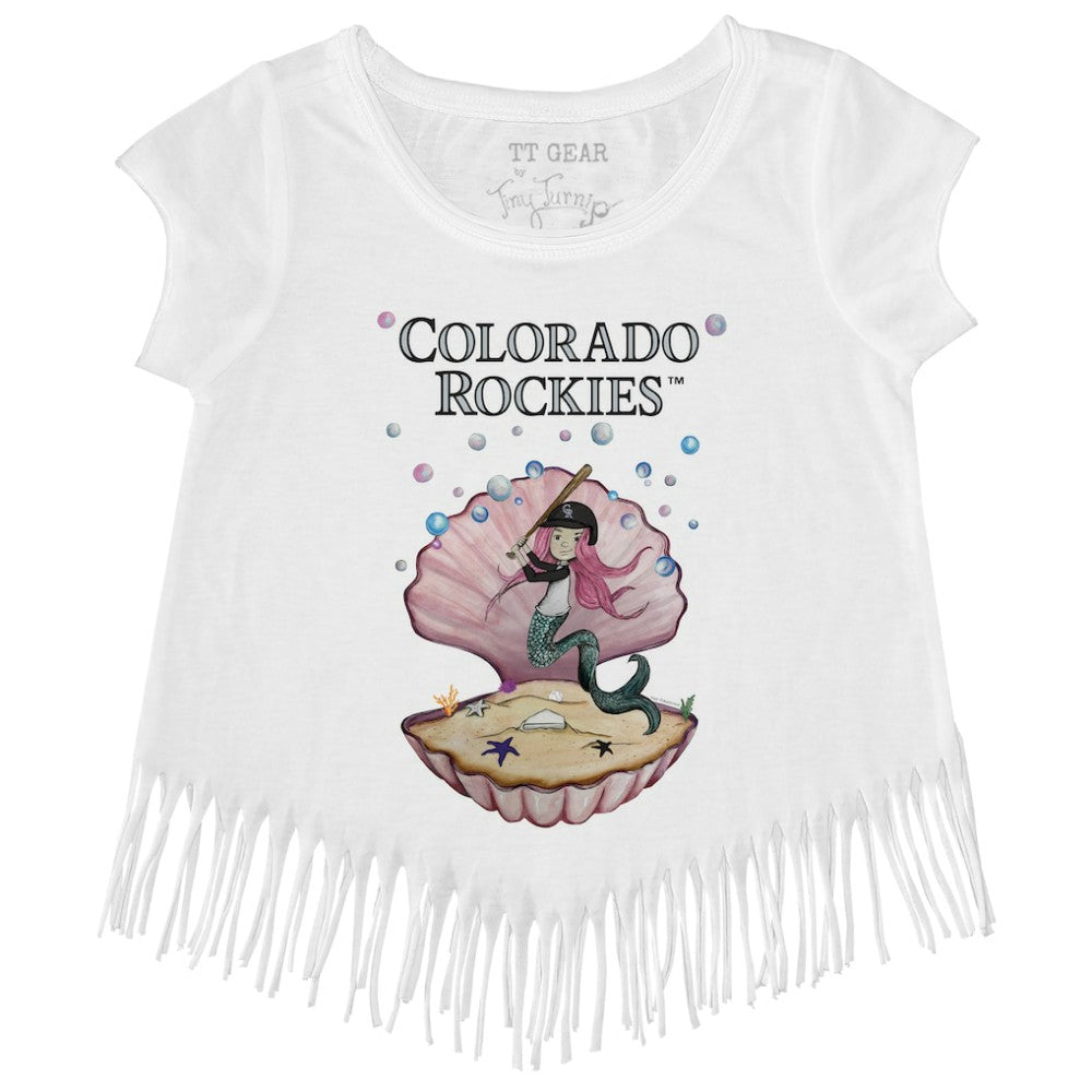 Colorado Rockies Tiny Turnip Girls Youth Mermaid Fringe T-Shirt On Sale