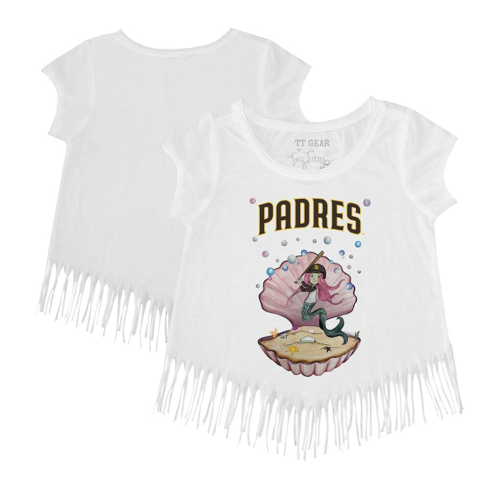 San Diego Padres Tiny Turnip Girls Youth Mermaid Fringe T-Shirt for sale