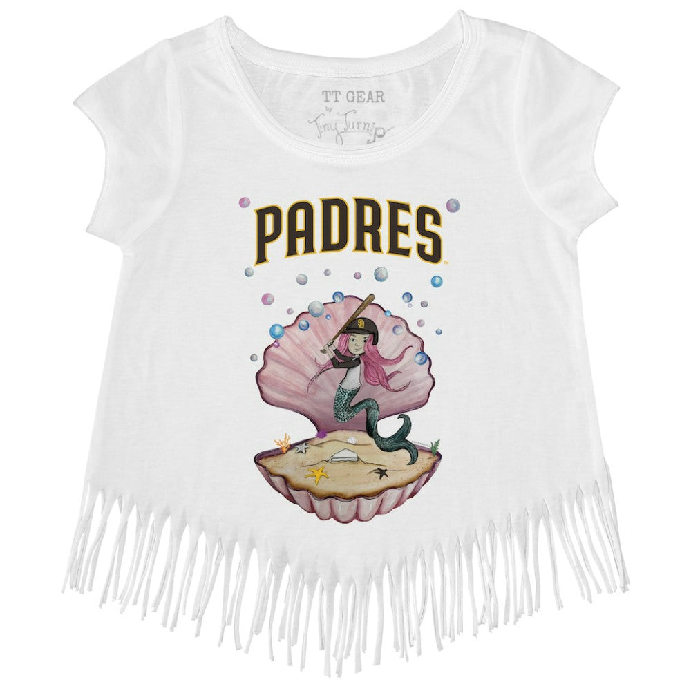 San Diego Padres Tiny Turnip Girls Youth Mermaid Fringe T-Shirt for sale