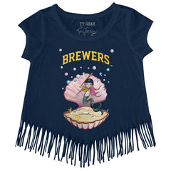 Milwaukee Brewers Tiny Turnip Girls Youth Mermaid Fringe T-Shirt On Sale