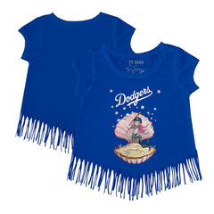 Los Angeles Dodgers Tiny Turnip Girls Youth Mermaid Fringe T-Shirt Clearance