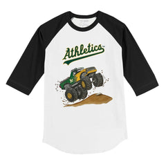 Athletics Tiny Turnip Youth Monster Truck 3/4-Sleeve Raglan T-Shirt discount