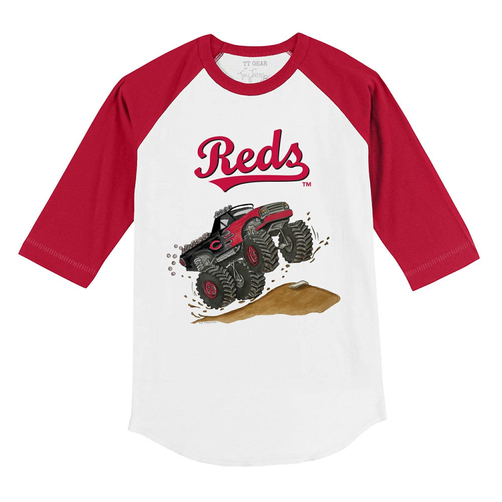 Cincinnati Reds Tiny Turnip Youth Monster Truck 3/4-Sleeve Raglan T-Shirt Online