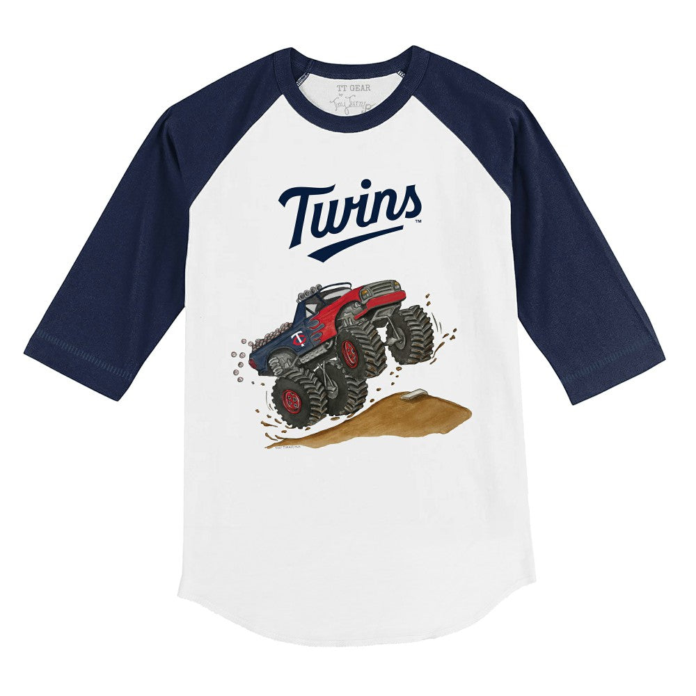 Minnesota Twins Tiny Turnip Youth Monster Truck 3/4-Sleeve Raglan T-Shirt Lifestyle