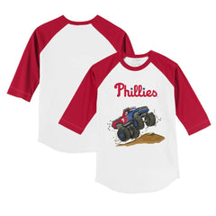 Philadelphia Phillies Tiny Turnip Youth Monster Truck 3/4-Sleeve Raglan T-Shirt Sale