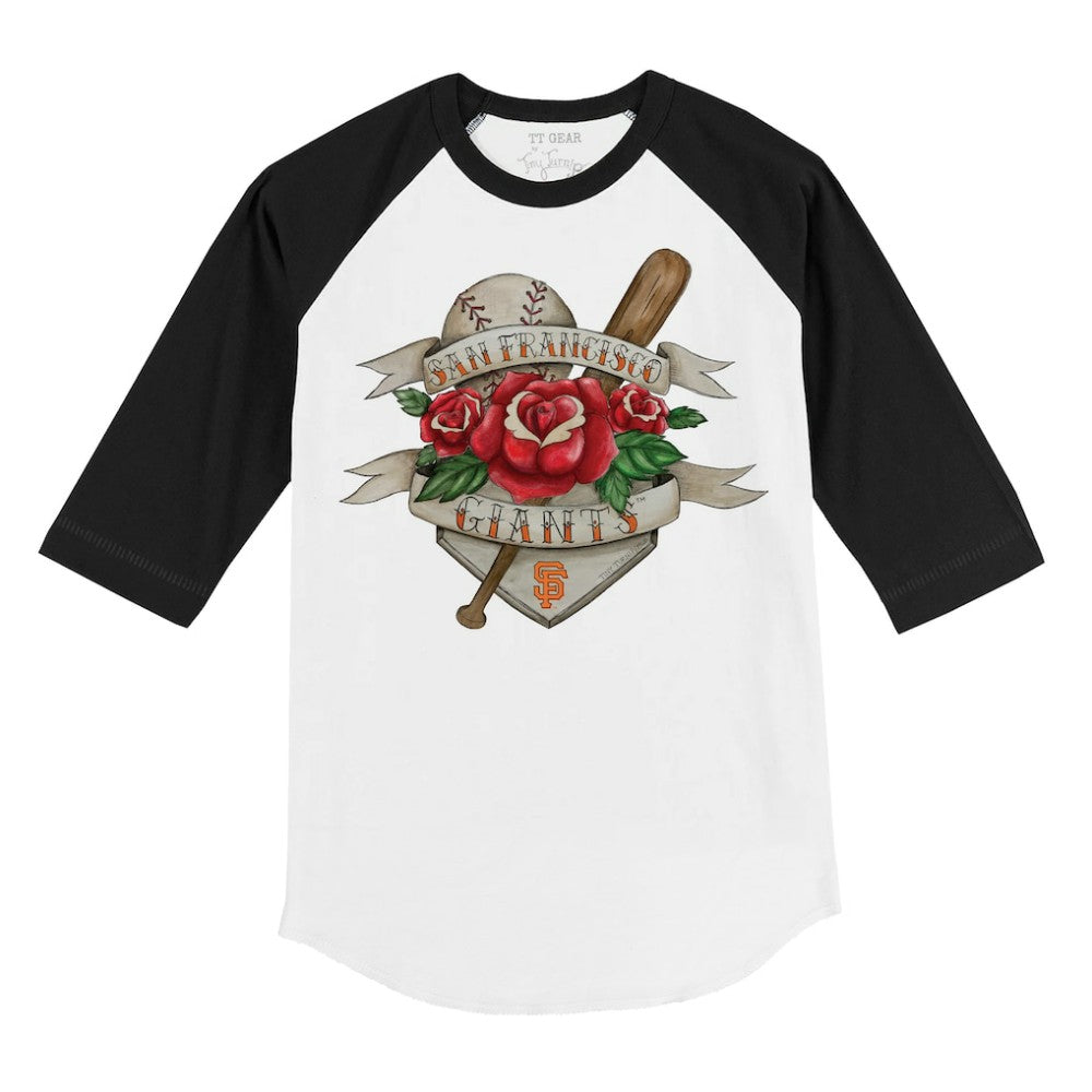 San Francisco Giants Tiny Turnip Youth Tattoo Rose 3/4-Sleeve Raglan T-Shirt for sale