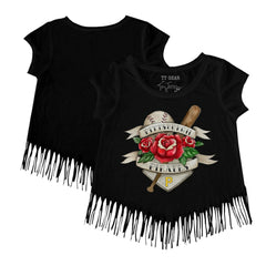 Pittsburgh Pirates Tiny Turnip Girls Youth Tattoo Rose Fringe T-Shirt Near Me