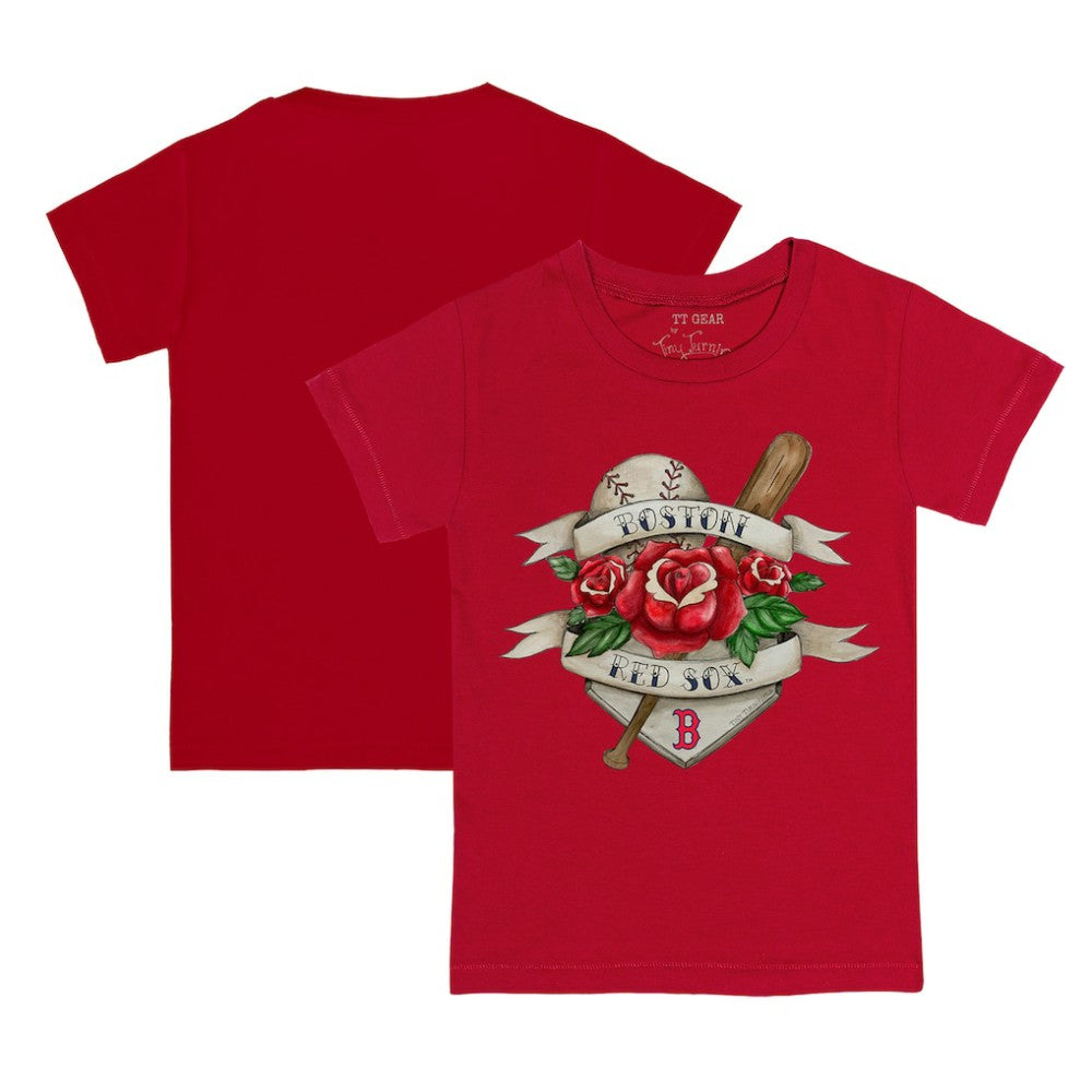 Boston Red Sox Tiny Turnip Youth Tattoo Rose T-Shirt On Sale